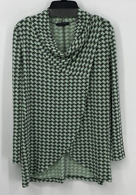 The Limited Preowned Womens Long Sleeve Green CheckeredBlouse Size Small EUC