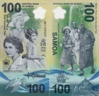 Samoa 100 tala 2026 Commemorative polymer 100th Birthday QEII P new UNC , NHB NR