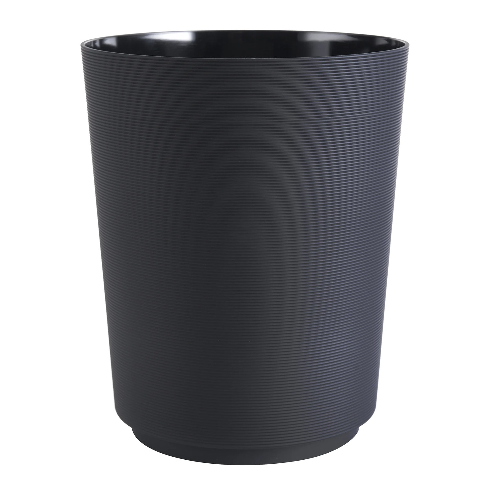 Mainstays 4-Pack Soft Touch Ribbed 1.98 Gallon Wastebaskets, Black