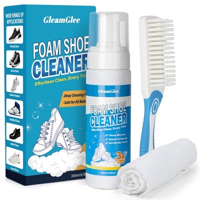 GleamGlee Shoe Cleaner 6.76 oz   Deep-Cleaning Sneaker Oz, Blue 