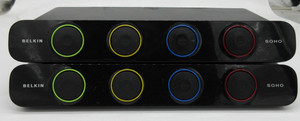 LOT OF 2 Belkin SOHO 4-Port KVM Switch Model F1DS104J