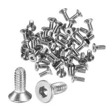 50pcs Flat Head Machine Screws Hex M2x0.4 Stainless Steel 5mm Length