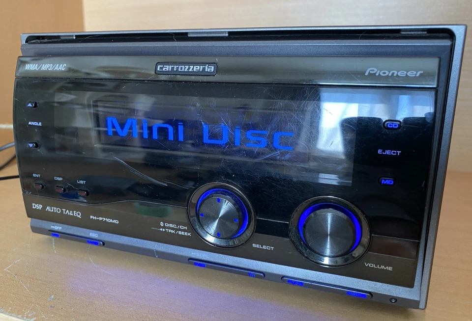 Pioneer Carrozzeria FH-P710MD Car Audio 2DIN CD MD IP-BUS Working Tested JDM - Image 4 of 4