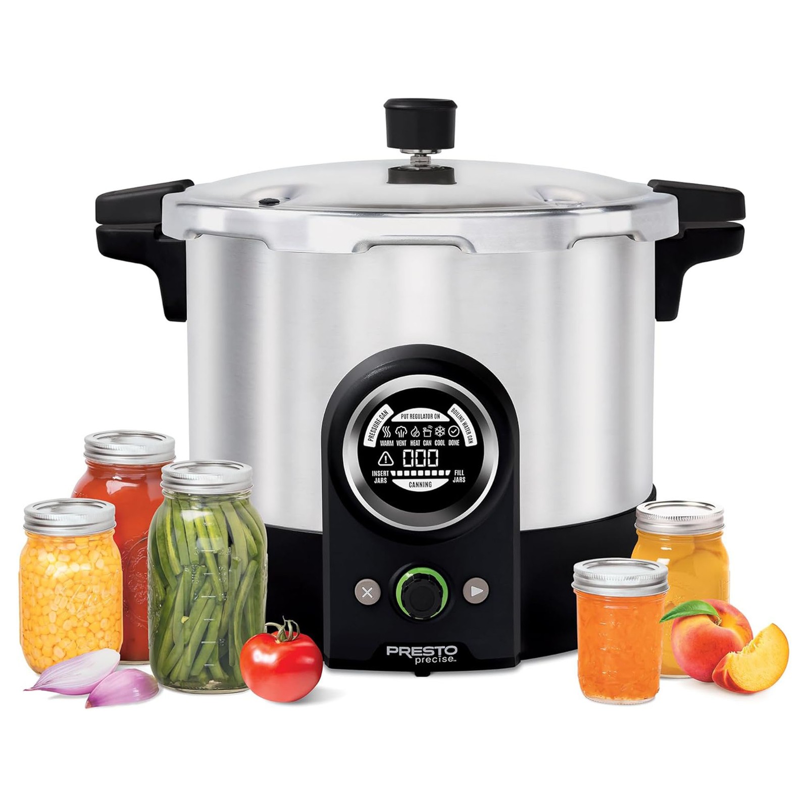 Presto 16 Quart Digital Pressure and Water Boiling Canner, LED Digital Display