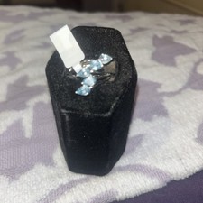 Sterling Silver Sky Blue Topaz Cluster Ring Size 7 NWT