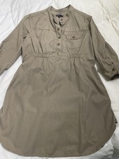 Women's Gap Maternity Size small beige Shirt Dress  3/4 button front 