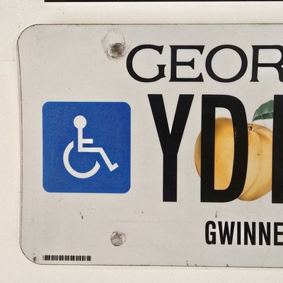 Georgia Peach Handicapped License Plate 🔥FREE📬🔥 Gwinnett County