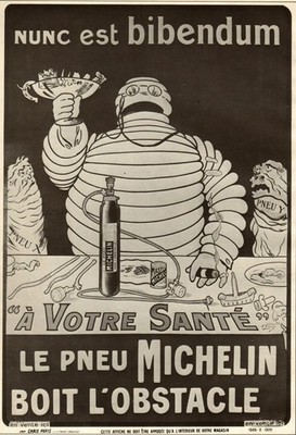 Vintage Michelin Poster   Nunc Est Bibendum 1890s Ad - 24x36  - Hi-Res 