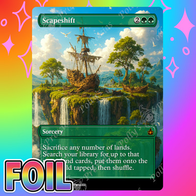 Scapeshift FOIL Proxy Playtest Card with Custom Fantasy Art