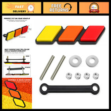 Tri-Color Grille Badge Emblem - Car Truck Decoration Accessory Yellow, Orange,