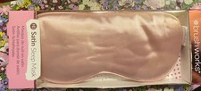 Image of Brushworks Pink Satin Sleep Mask Elasticated Cushioned Soft Eye Mask BNIB