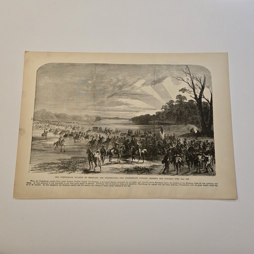 Konföderierte Kavallerie überquert den Potomac River 1896 Druck Bürgerkrieg