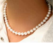 Classic Elegant White Pearl Chokers Necklace For Women Men Wedding Banquet Neckl
