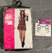 Spirit Halloween Big Bad Wolf Costume Dress W Hooded Vest Belt  More Sz Large