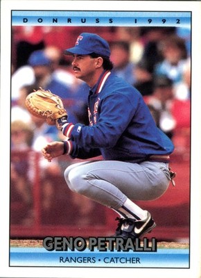 1992 Donruss Geno Petralli #550 Texas Rangers Catcher MLB Baseball Card Series 2
