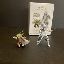 2010 Hallmark Star Wars Clone Wars Yoda & Captain Rex Mini Ornaments Open Box