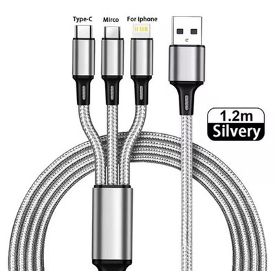 USB-C Schnellladekabel 3-in-1 Apple + Android + Micro Fast Charging Kabel
