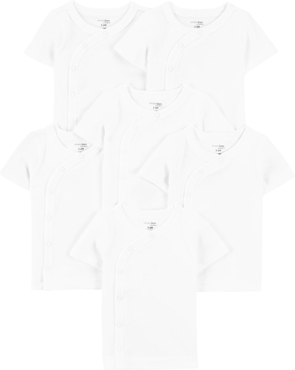 Simple Joys by Carter'S Baby Boys' Side-Snap Short-Sleeve Shirt (Pack of 6)