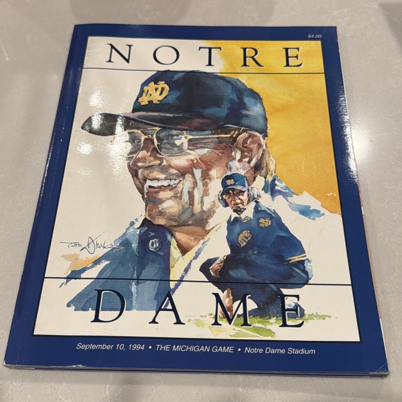 1994 NOTRE DAME vs MICHIGAN NCAA Football Program 