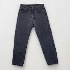 Vintage 1997 Levi's 501-0658 Cropped Faded Black Jeans READ Size 30x26 USA