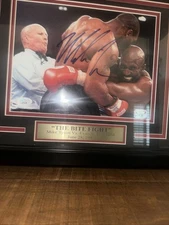 Mike Tyson Vs Holyfield “bite Fight” Autographed By Mike Tyson It Framed
