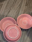 Fiesta 6 7/8" Pasta Cereal Bowls Vegetable Rose Pink Set Of 3 Fiestaware HLC USA