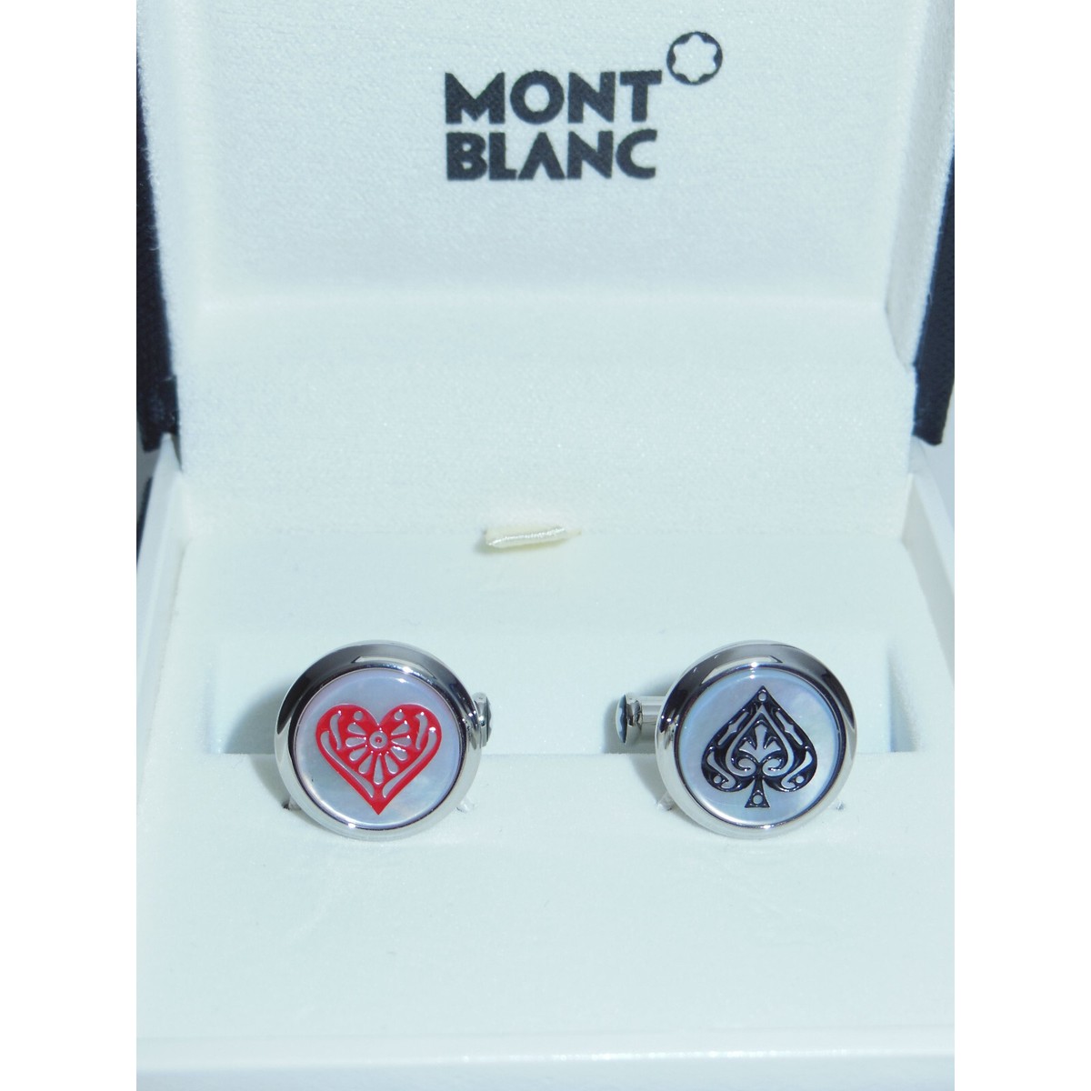 New Montblanc 80 Days Steel Mother of Pearl Spade & Heart