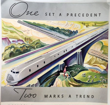 Union Pacific Streamliner Train RR Alcoa Aluminum Vintage 1935 Ad Magazine Print