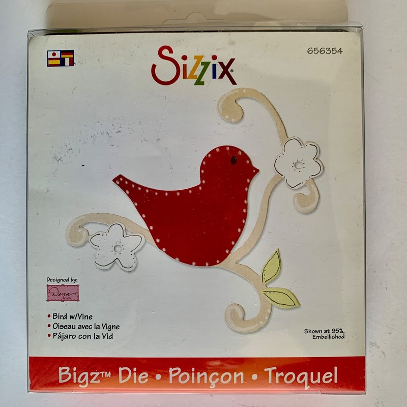 SIZZIX BigZ Die - "BIRD  w/  VINE" -- Ellison -- Pre-Owned