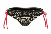 Esmara Damen Bikini Slip Mit BindebäNder Schwarz Weiß Blumen - Gr. 36