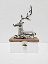 North Spruce Lane Metal Reindeer Mantle Stocking Hanger Holder Hook