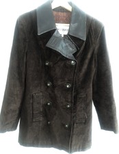Vintage Passports Leather Suede Fitted Jacket / Coat  Brown  Size Small  Unisex