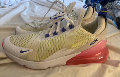 nike women's air max 270 white pink yellow