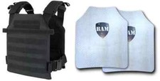 Level IIIA 3A Body Armor FLAT PLATE CARRIER Bullet Proof Vest BLACK