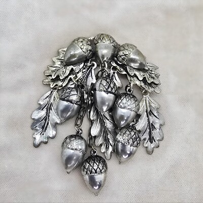 Acorn And Oak Leef Brooch Symbolic fertility, growth, fresh starts and potential
