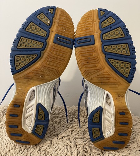 Asics GEL-1140V, B251N, Women's Indoor Volleyball Shoes, White/Blue, Size 11 - Picture 2 of 8
