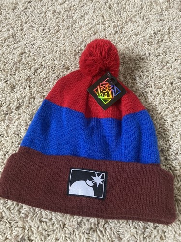 Winter Hat Beanie Cap Ball Stripe 