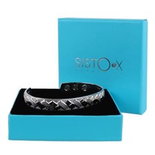 Thin Magnetic Therapy Bangle/Bracelet 6 Magnets Copper with Chrome Finish Blo...