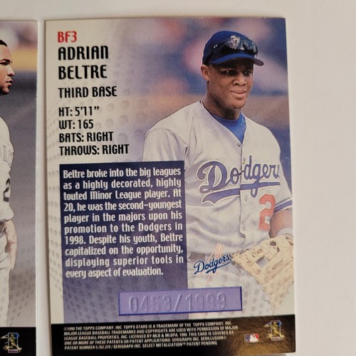 1999 Topps Stars Bright Futures Card X9 Lot Beltre Kapler Soriano # /1999 - Picture 15 of 21