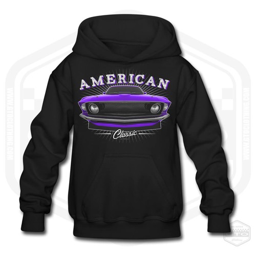 Children's 1969 Ford Mustang American Muscle Car Hoodie - Picture 8 of 18