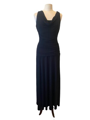 NW Nightway Women's Halter Embellished Evening Black Dress
