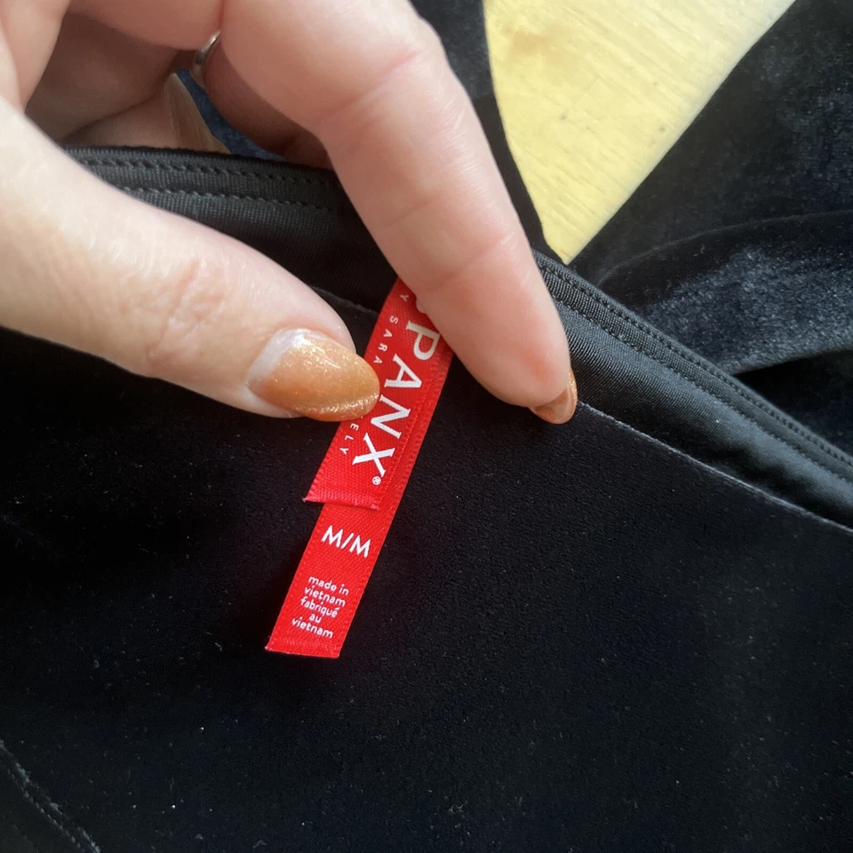 Auténticos LEGGINGS SPANX Terciopelo Brillante Cintura Alta-NEGRO-#2070-Talla MEDIANA Foto 4 de 4