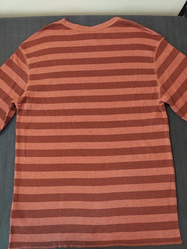 Volcom Thermal Crew Neck Shirt Men's XL Burgundy Striped Long Sleeve - Picture 3 of 12
