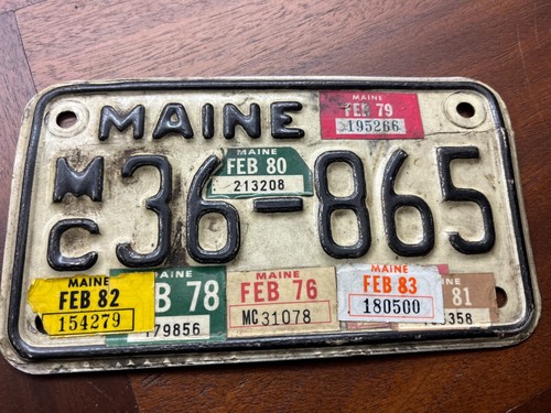 70s MAINE MOTORCYCLE LICENSE PLATE
