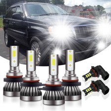 6x Led Headlight Bulbs Hilow Beam Fog Lights For Jeep Grand Cherokee 1999-2010