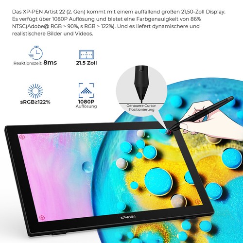 XP-PEN Artist 22 (2. Generation) Stift Display Drawing Tablet batteriefrei Stift - Bild 2 von 11