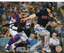 BLAKE SWIHART  BOSTON RED SOX   ACTION SIGNED 8x10