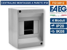 FAEG CENTRALINO DA PARETE 2/4 MODULI GUIDA DIN INCORPORATA IP20 130X90X85MM