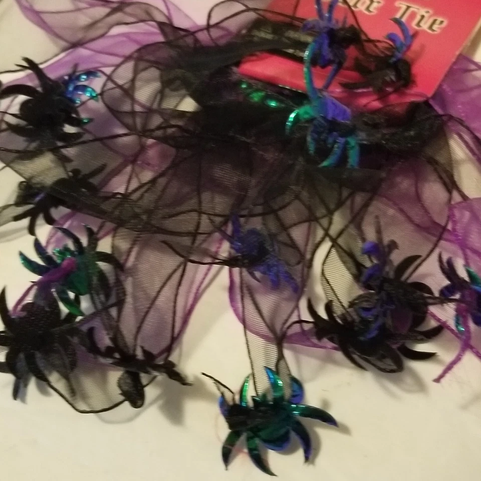 Pulsera de Halloween para niños corbata de pelo lote de 2 piezas araña gato negro NUEVO Foto 4 de 4