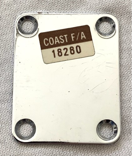 Vtg Memphis ST “Coast F/A” Electric Guitar Original Neck Plate